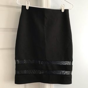 Sexy short pencil style skirt with mesh cutout